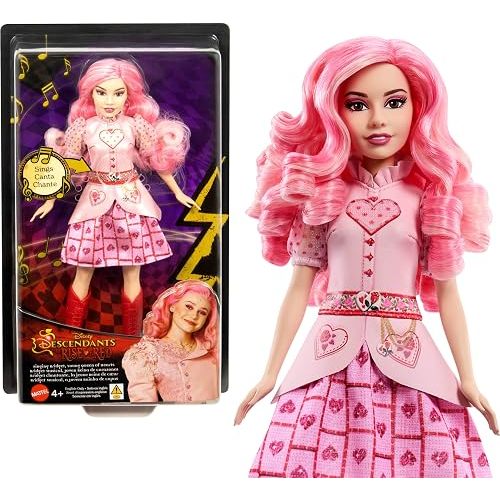 Mattel Disney Descendants: The Rise of Red Singing Bridget, Young Queen of Hearts Doll in Movie-Inspired Clothes, Sings “Shuffle of Love” in English