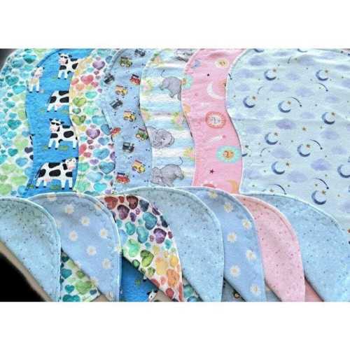 Handmade Flannel Burp Cloth: Contoured Double Layer Cotton, Baby Shower Gift