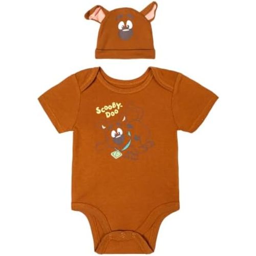 Scooby-Doo! Baby Cosplay Bodysuit & Hat Set Newborn to Infant Sizes (Newborn - 24 Months)