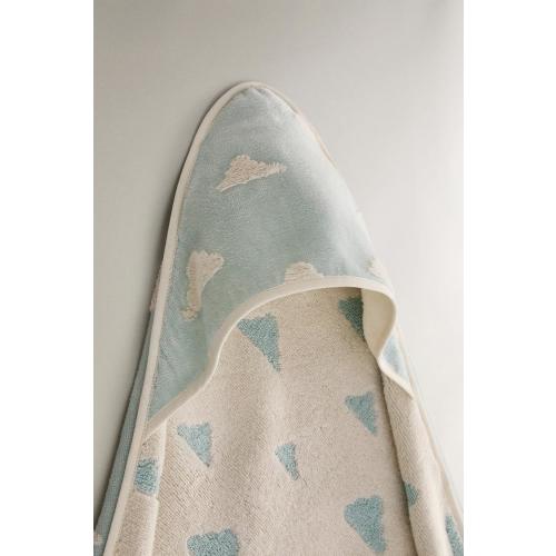 HOODED CLOUD PRINT BATH TOWEL - Light blue | ZARA United States