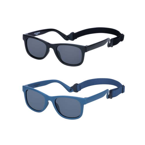 COCOSAND Baby Sunglasses with Strap Flexible Square UV400 for Infant Toddler Boys Girls Age 0-24 Months, 2-Pack