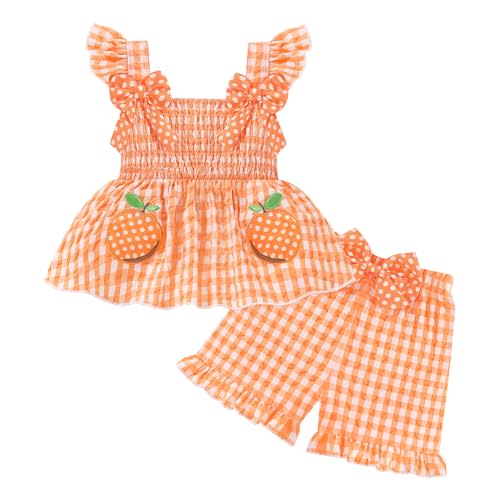 YOUNGER TREE Toddler Girl Clothes Baby Girls Ruffle Sleeveless Bowknot Dress Tops Shorts Set Cute Summer Kids Outfits
