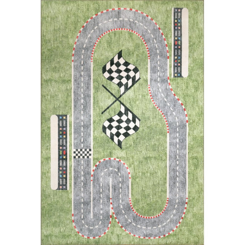 Zoomie Kids Trym Green Area Rug & Reviews | Wayfair