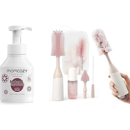 Momcozy Bottle Brush Kit Pink & Momcozy Bottle Brush Cleaning Fluid