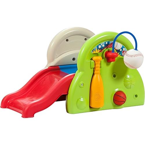 Step2 Sports-Tastic Activity Center, Toddler Sports Playset, Indoor/Outdoor Slide, Play Gym Includes Bat & Balls, Made of Durable Plastic, For Toddlers 1+ Years Old