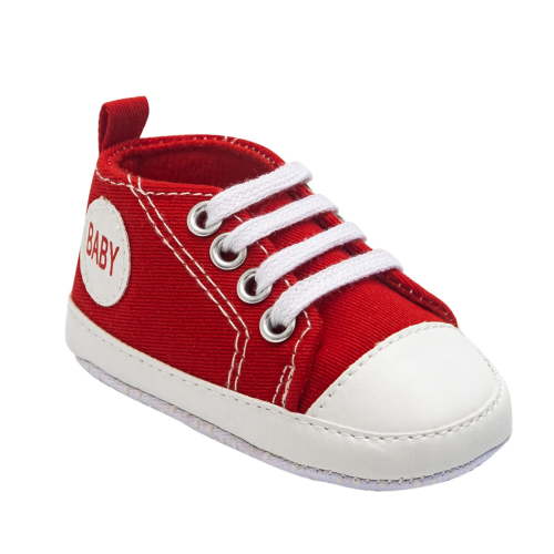 Unisex Baby Boys Girls High Top Sneaker Soft Anti-Slip Sole Newborn Infant First Walkers Canvas Denim Shoes