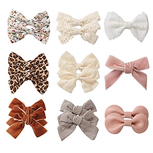 Baby Hair Clips Fully Lined Non Slip Hair Pins Baby Girls Hair Bows Barrettes Hair Accessories for Little Girls Infants Toddlers
