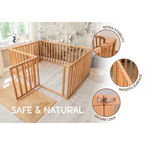 Bed with Extra Protection, Nursery bed, Toddler pen, Play bed, Solid wood bed, Nursery decor, Ecofriendly furniture