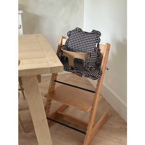 Monochrome Gingham Ruffle Cushion For Stokke Tripp Trapp