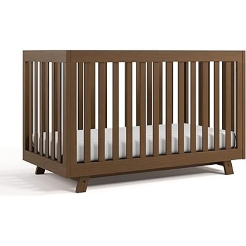 Storkcraft Beckett 3-in-1 Convertible Crib (Hazelnut) – GREENGUARD Gold Certified, Fits Standard Crib Mattress, Converts to Toddler Bed and Daybed, 4 Adjustable Mattress Heights, Grow-with-Me Design