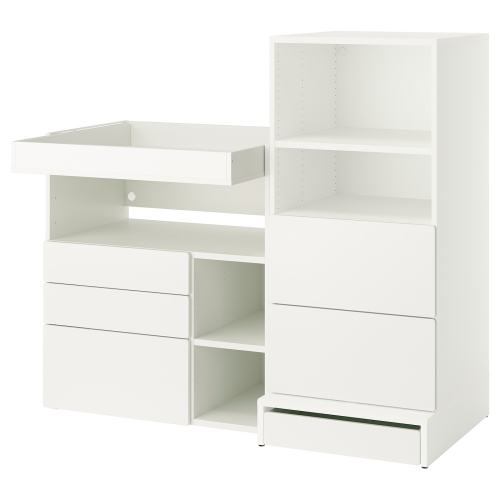 SMÅSTAD / UPPFÖRA Changing table - white white/with bookcase 59x31 1/2x53 1/2 "