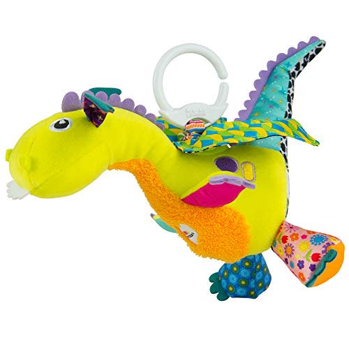 Lamaze Clip On Car Seat and Stroller Toy - Flip Flap Dragon - Crinkle Car Seat Toys and Stroller Toys - Sensory Toys for Babies - Travel Toys for Car - Infant Toys Ages 0 Months and Up