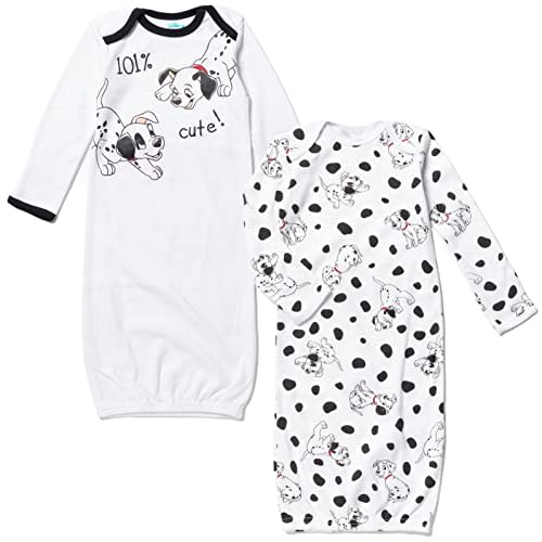 Disney 101 Dalmatians Lion King Lucky Patch Simba Baby Girls 2 Pack Sleeper Gowns Newborn