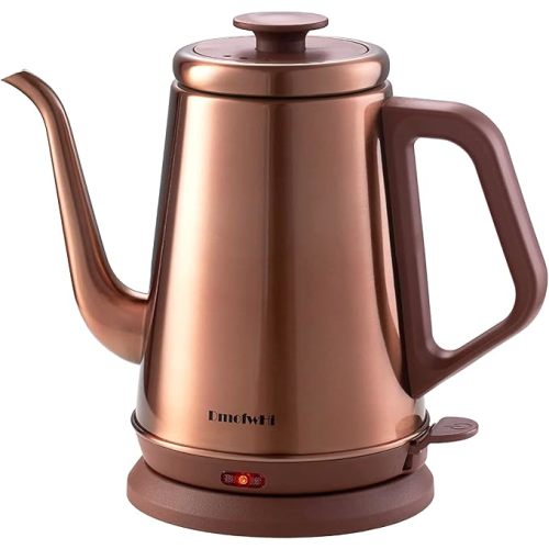 DmofwHi 1000W Gooseneck Electric Kettle (1.0L),100% Stainless Steel BPA Free Tea Kettle with Auto Shut - Off Protection, Pour Over Coffee Kettle -Copper