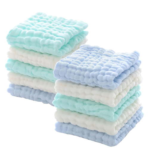 10 PCS Muslin Burp Cloths for Baby,Absorbent Cotton Muslin Baby Towels,Soft Breathable Newborn Essentials for Boys and Girls,Newborn Essentials,12"x12"