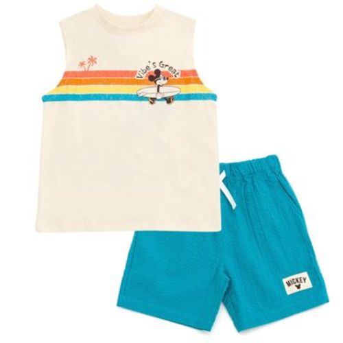Disney Mickey Mouse Infant Baby Boys Tank Top and Shorts Outfit Set White / Blue 18 Months