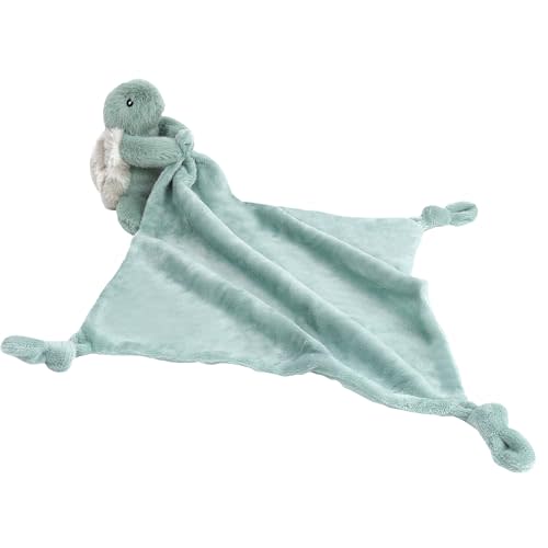 MON AMI Taylor Turtle Plush Lovey, 13.5-Inch Knotted Security Blanket