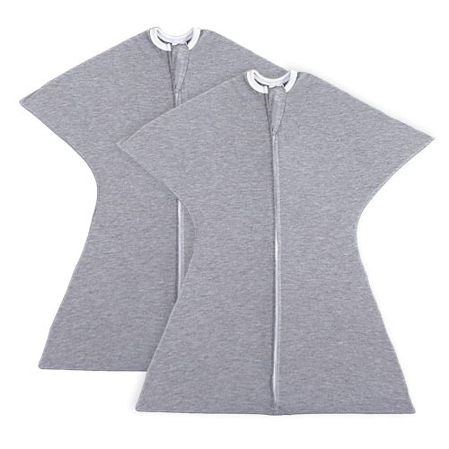 SleepingBaby Zipadee-Zip Transition Swaddle - Cozy Baby Swaddle Blanket with Zipper Convenience - Roomy Wearable Blanket for Easy Diaper Changes - Classic Heather, Large (12-24 Month) - 2 Pack