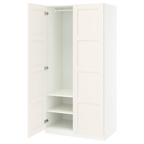 PAX / BERGSBO Wardrobe combination - white/white 39 3/8x23 5/8x79 1/4 "