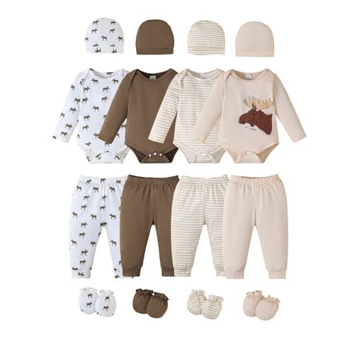YWFSHOP Newborn Baby Boys Clothes Outfits Funny Pattern Romper Pants Set Infant Unisex Baby Clothing 12Pcs
