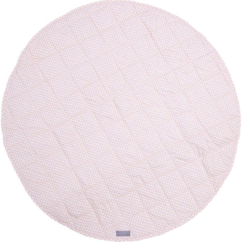Round Play Mat, Dusty Pink Gingham & White Linen - Louelle. | Maisonette