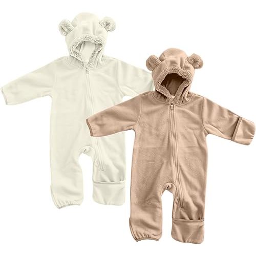 2 pack Cuddle Club Fleece Baby Bunting Bodysuit (NB)
