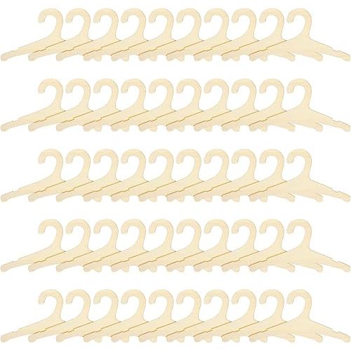 50Pcs Wooden Baby Hangers for Clothes, 9 Inch Wood Newborn Baby Hangers, Non-Slip Infant Hanger for Toddler Shower, Crate Closet, Clothing Storage
