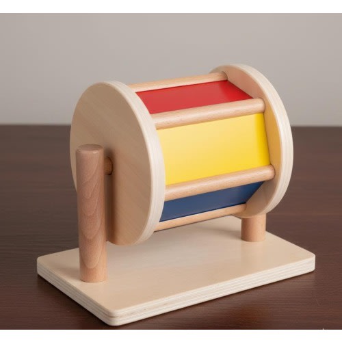 Montessori Baby Spinning Drum Toy for 6 to 12 Month Tummy Time