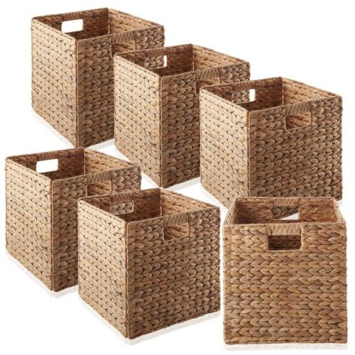 Casafield 12" x 12" Water Hyacinth Storage Baskets - Cinnamon
