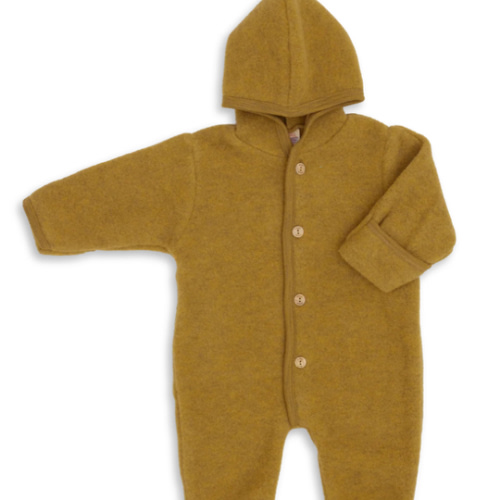 Hooded wool fleece overall