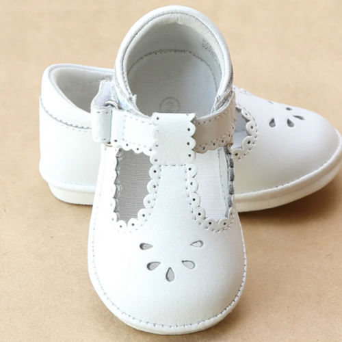 Angel Baby Girls T-Strap Scalloped Perforated Mary Jane – Petit Foot