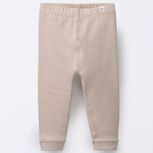 RIBBED LEGGINGS WITH LABEL - Light mink | ZARA United States