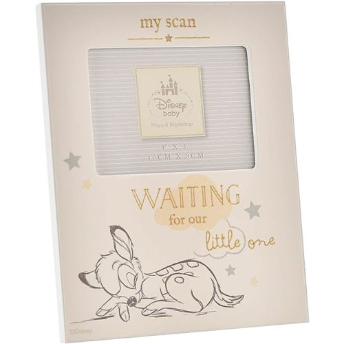 Happy Homewares Magical Beginnings Bambi Waiting for Our Little One Baby Scan Photo Frame - Perfect for New-Born or Baby Shower - Officially Licensed