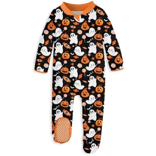 Baby Girls Boys Footed Pajamas One-Piece Sleeper Snug Fit Sleep and Play Zip Front Footie Romper 0-12 Month