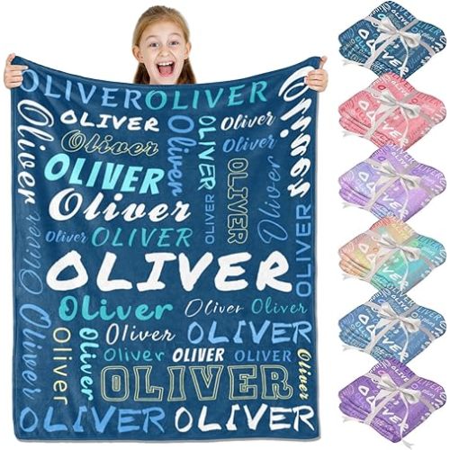 Personalized Blankets and Throws- Custom Blanket with Name for Adults and Kids, for Women and Men, Customized Fleece Throw for Baby Girls and Boys