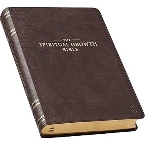 The Spiritual Growth Bible, Study Bible, NLT - New Living Translation Holy Bible, Faux Leather, Walnut Brown (NLT Spiritual Growth Editions)