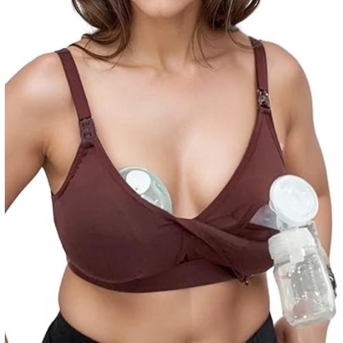 Supermom Pumping and Nursing Bra - Hands Free Nursing Bra for Pumping - Breastfeeding Bras Comfortable & Supportive