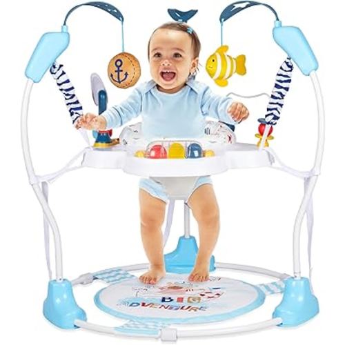 Baby Activity Center, Infant Jumpers and Bouncers with Music, Lights, Infant Toys, 360°Rotating Seat, 3 Adjustable Heights, Baby Play and Learning Center for 6+ Months