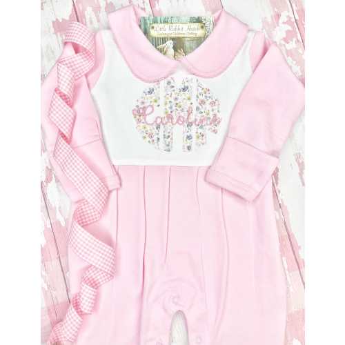 Baby Girl Monogrammed Outfit, Baby Monogrammed Footie, Baby Girl Coming Home Outfit,  Infant Girl Romper