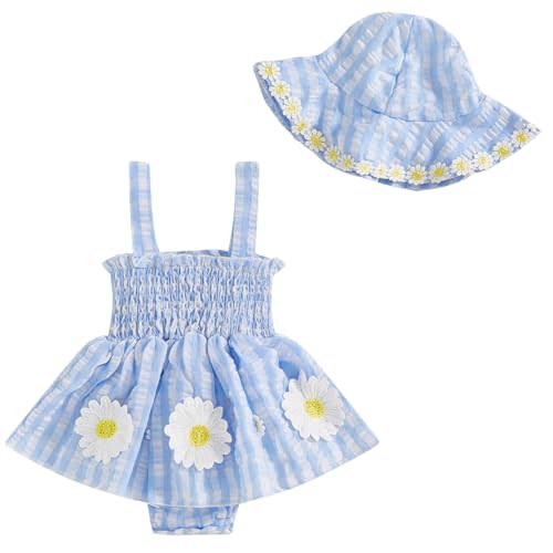 Mubineo Baby Girl Summer Clothes Floral Romper Dress Infant Sleeveless Rompers Skirt One Piece Boho Sun Dress Outfits