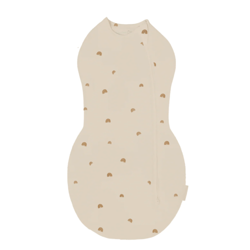 Warm Swaddle Sack | Sleepea Comforter 5-Second Swaddle - Tan Rainbows size M