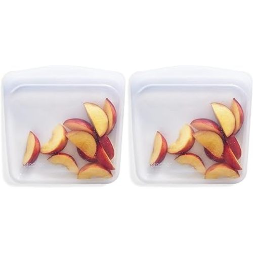 Stasher Premium Reusable Silicone Sandwich Bags, 2-Pack, Clear, 28 oz