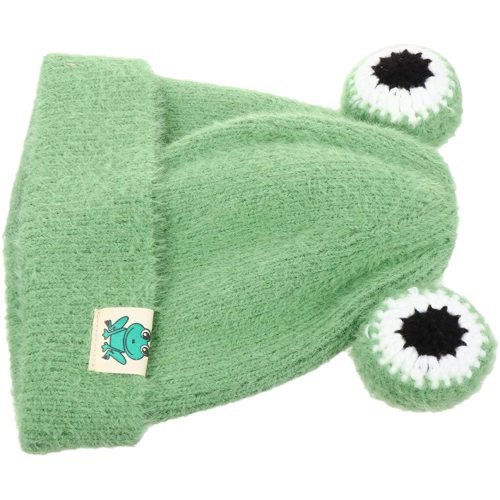 ABOOFAN Frog Hats for Kids Crochet Hat Frog Baby Winter Warm Knit Hat Infant Toddler Kid Crochet Beanie Cap (Green)