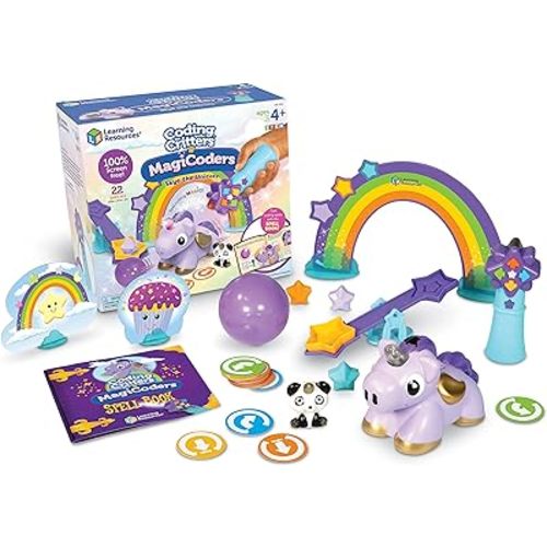 Learning Resources Coding Critters MagiCoders: Skye the Unicorn, Screen-Free Early Coding Toy For Kids, Interactive STEM Coding Pet, 22 Pieces, Ages 4+