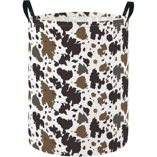 Baby Laundry Hamper Basket Baby Hamper for Nursery Boy and Girl Cute Storage Bin Organizer Boho Room Decor(Cows)