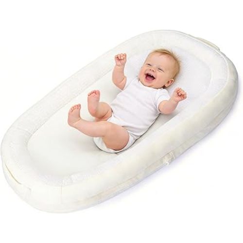 Baby Lounger | Infant Support Cushion for Newborn 0-24 Months, Portable Washable Baby Nest with Thickened Firm Support, Cozy Hug-Like Surround for Play & Feeding, CPSC 16 CFR 1243 Compliant