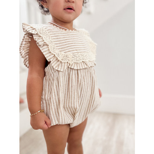 Everly Striped Linen Romper