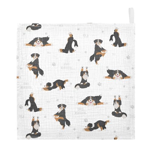 Gugusary Bernese Mountain Dog 100% Cotton Soft and Absorbent Terry 11.8" x 11.8" Wash Cloths Wipes for Face Hand Body Burp Rag with Sensitive Skin for Newborns Infants Toddlers