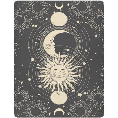 Black Gold Sun Moon Print Baby Crib Sheets 39"x 27" for Boys Girls