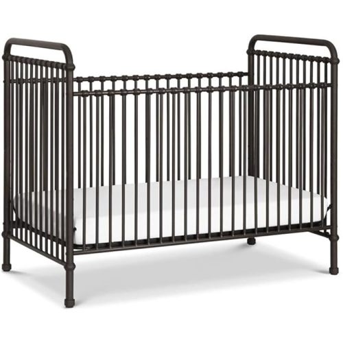 Namesake Abigail 3-in-1 Portable Baby Crib with Wheels - GREENGUARD Gold Certified Convertible Crib to Toddler Bed & Daybed - Metal Baby Bed w/ 4 Adjustable Mattress Heights, for Small Spaces - Iron